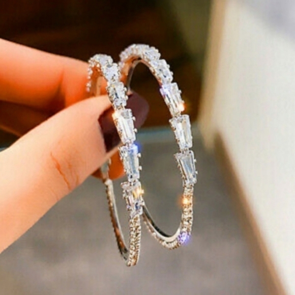 925 Sterling Silver Hoop ✨ Earrings New - Picture 10 of 10